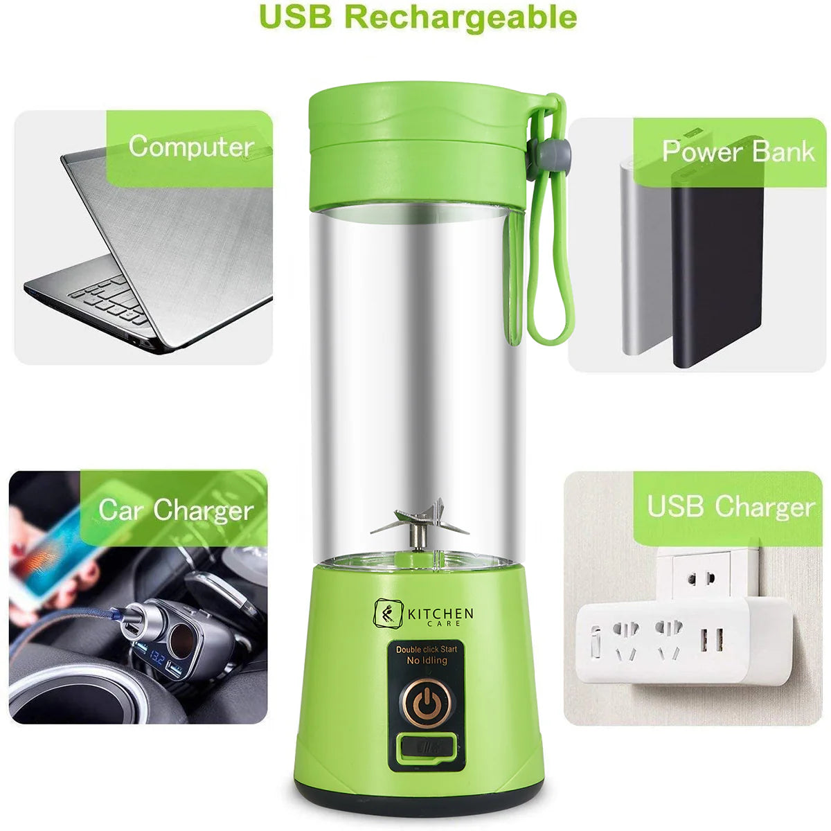 Portable Blender, USB And Rechargeable Mini Juicer Blender,Electric Bottle Grinder