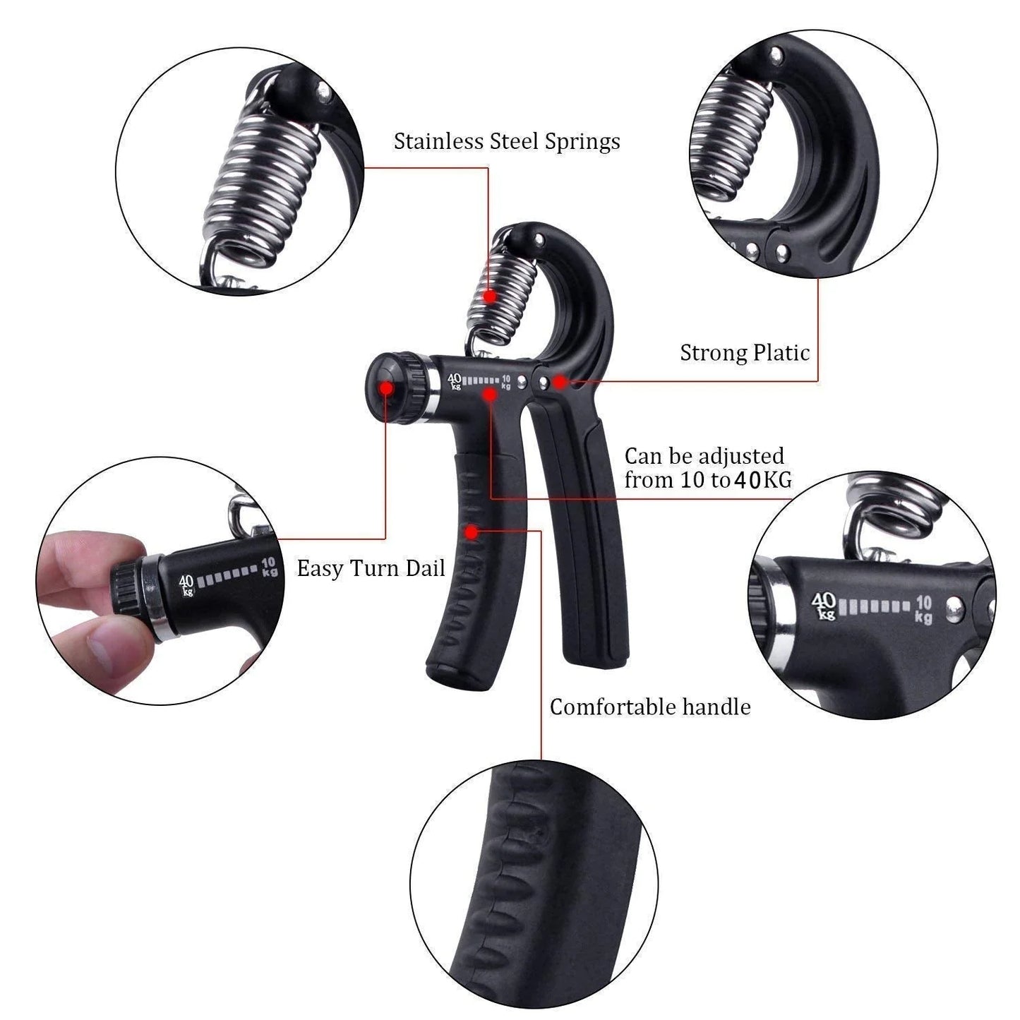 Weight Adjustable Hight Quality Hand Gripper for Men & Women | 5KG to 60KG