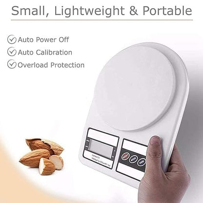Portable Digital Kitchen Food Weighing Scale, for Healthy Living, Home Baking, Cooking, Fitness & Balanced Diet, Range of 1g - 10kg