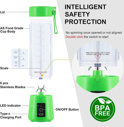 Portable Blender, USB And Rechargeable Mini Juicer Blender,Electric Bottle Grinder