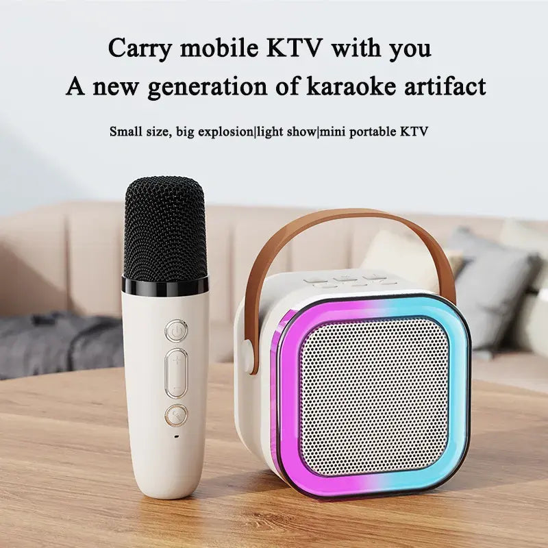 Karaoke Bluetooth Speaker with Microphone & LED Lights