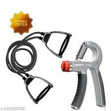 COMBO - Double Toning Tube with Hand Gripper Combo Fitness Combo for Gym & Home Exerciser