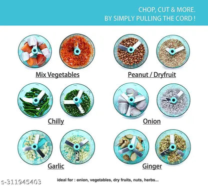 Buy 1 Get 1 FREE – Handy Pro Chopper & Compact Chopper Combo (1000ML Each) | Manual Chopper Cutter with Stainless Steel Blades & Whisker | Pack of 2