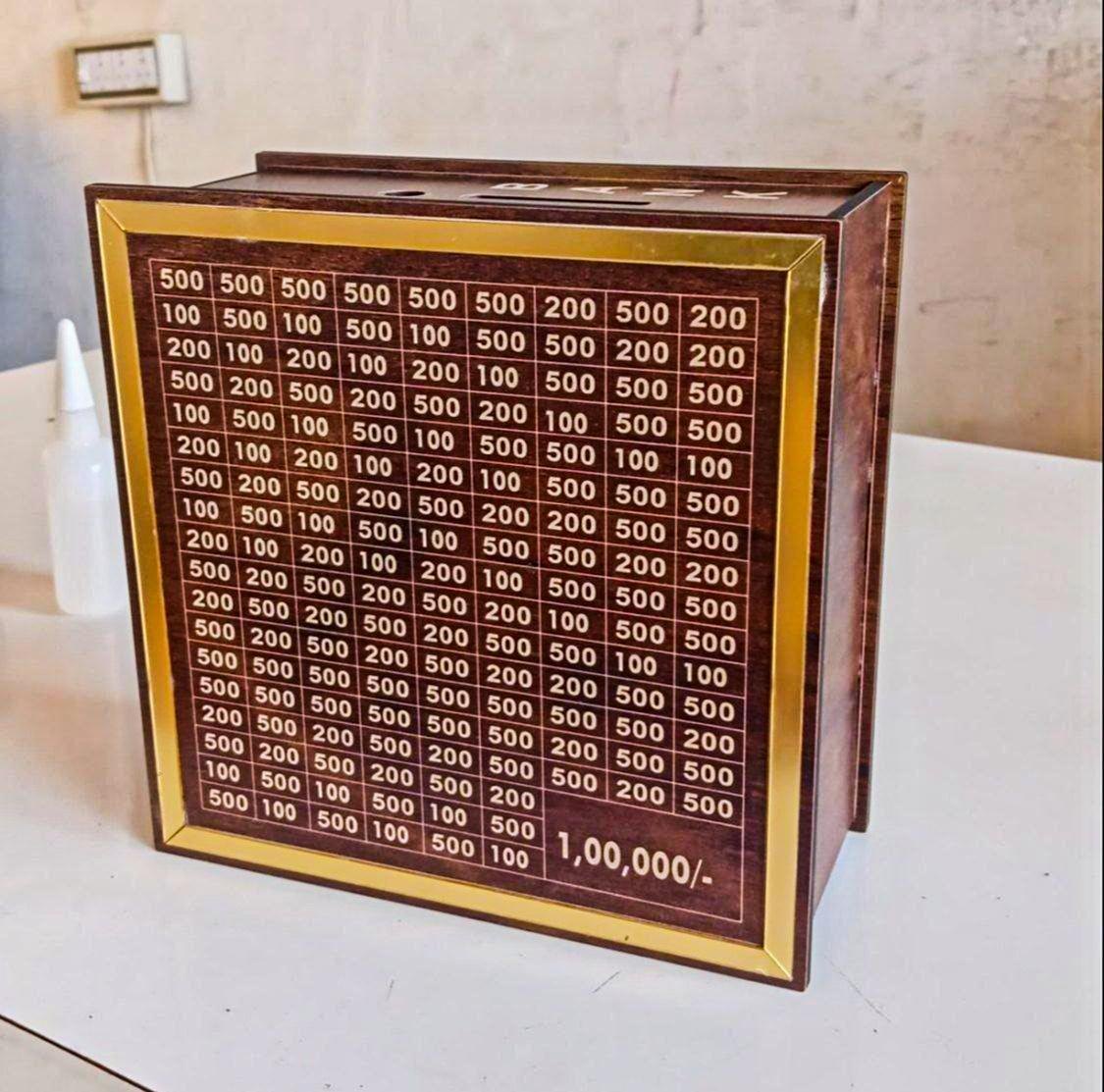 1 Lakh Wooden Money Saver Bank