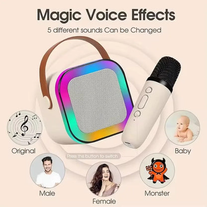 Karaoke Bluetooth Speaker with Microphone & LED Lights