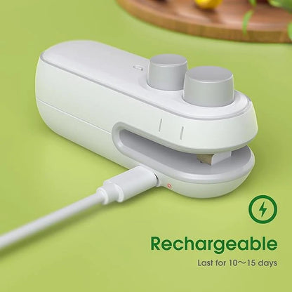 Portable Mini Sealing Machine 2 in 1 USB Rechargeable.