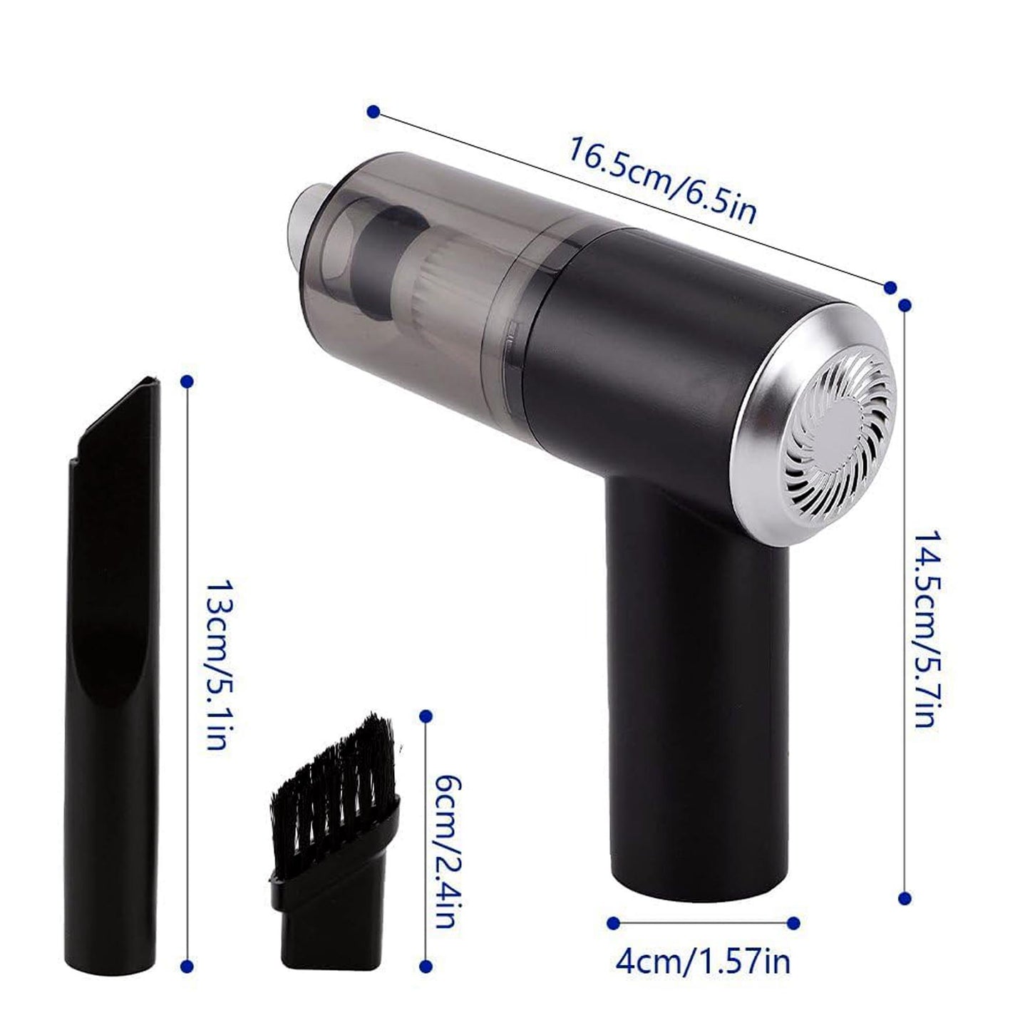 3 IN 1 Portable Car Vacuum Cleaner with Blower | USB Rechargeable Wireless Handheld Car Vacuum Cleaner Traveling, Portable, Rechargeable