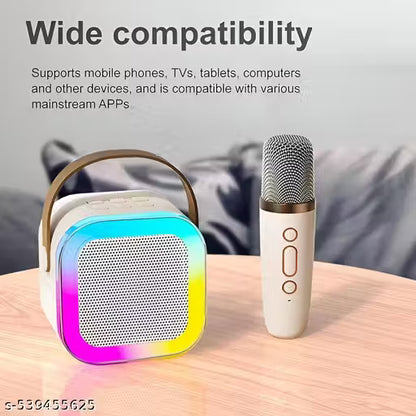 Karaoke Bluetooth Speaker with Microphone & LED Lights